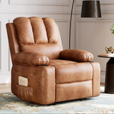Garvee 27" Oversized Recliner Chair, Manual Recliner for Adults, Lazy Boy with 1.5x Sponge Filling, Cup Holder, and Retractable Armrests, for Living Rooms, Bedrooms, and Nurseries - Brown