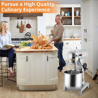 Garvee 15QT Commercial Food Mixer, Professional Large Stand Mixer With 3-Speed Adjustable, Heavy Duty Electric Dough Mixer for Restaurant Industrial Grade, Steel Bowl, Dough Hooks