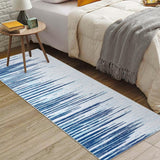 Garvee Washable Runner Rug 2x6 Modern Geometric Striped Non-Slip Polyester for Kitchen Entryway Bathroom Blue - Blue