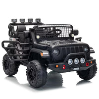 Garvee 24V Ride on Toys for Big Kids, 2-Seater Electric Ride on Car Truck with Remote Control, Four-Wheel Shock Absorbers, 4 Mph Max Speed, Music, LED Lights for Boys Girls, Black