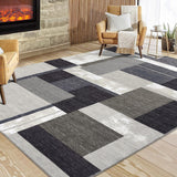 Garvee 10x13 Area Rug Living Room Rugs Modern Geometric Washable Rug Large Rugs for Bedroom Indoor Boxes Print Accent Rug Soft Non Slip Contemporary Aesthetic Foldable Rug for Home Office Dorm Brown - Brown