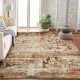 Garvee 4 ft x 6 ft Washable Area Rug, Non Slip Abstract Rug, Soft Faux Wool, Low Pile, Brown for Living Room Bedroom Dining Room - Camel Brown