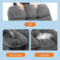 Garvee Manual Recliner Chair for Living Room, Overstuffed Fabric Reclining Sofa with Side Pockets, Ergonomic Upholstered Lazy Chair with Q235 Steel Frame for Adults (Grey)