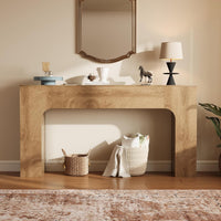 Garvee 63" Farmhouse Console Table Slim Wood Sofa Side Table Narrow Rustic Foyer Furniture for Living Rooms Hallways Apartments, Deep Oak