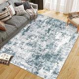 Garvee Washable Area Rug Vintage Foldable Thin Rug Soft Low-Pile Non-Slip Stain Resistant Floor Carpet Indoor for Living Room Bedroom Dining Room Hallways Entryway Under Table Rug Blue 5*7 - Blue