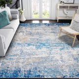 Garvee 5x7 Modern Abstract Faux Wool Rug Blue/Grey Non Slip Backing Bedroom Accent Ultra-Soft Low Pile - Blue/Gray