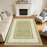 Garvee Area Rug 9x12, No Slip Washable Green Low-Pile Carpet for Living Room Bedroom Dining Room - Green
