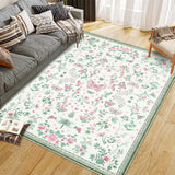 Garvee 10x13 Modern Floral Machine Washable Area Rugs, Large Non-Slip Carpet for Bedroom Living Room, Pink - Pink