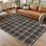 Garvee Black Brown 8x10 Rug Washable Area Rug Living Room Rugs Large Area Rug for Bedroom Soft Ultra-Thin Carpet Non Slip Non Shedding Stain Resistant Carpet for Nursery Dining Room - Black Brown