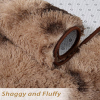 Garvee Fluffy & Sheepskin Brown & Khaki 5x8 Furry Shag Rug, Plush Non-Slip for Kids Nursery Dorm Bedroom Living Room