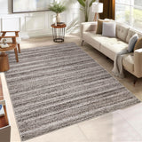 Garvee Modern Grey Camel 9x12 Washable Rug Low Pile Large Area Rug Living Rome Rug Non Shedding Soft Bedroom Rug Netural Area Rug Non Slip Dinnng Room Rug Gradient Woven Print Rug Ultra-Thin Foldable Rug - Gray Camel