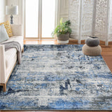 Garvee 6 ft x 9 ft Washable Area Rug Non Slip Abstract Soft Faux Wool Living Room Bedroom Dining Room Blue - Blue