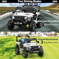 Garvee Ride - P Series: 3-6, Ride on Car with 2.4G Remote Control, 12V Battery Powered Electric Car for kids with 3 Adjustable Speeds, Soft Start, Battery Display, Music (White)
