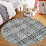 Garvee Modern Plaid Area Rug Washable Soft Non-Slip Low Pile Carpet for Living Room Bedroom Nursery Office, Classic Farmhouse Rustic, 0.23" Thickness, Grayish Green - Grayish Green