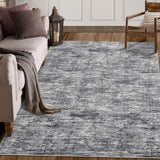 Garvee Solid Grey 9x12 Living Room Area Rug Solid Color Rug, Soft Large Bedroom Rug Washable Rug, Low Pile Stain Resistant Area Rug for Dining Room, Modern Area Rug for Under Table Home Office Decor - Gray
