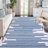 Garvee Area Rug 10x13 Washable Rug Modern Abstract Lines Design Soft Anti Slip Carpet for Living Room Bedroom - Blue