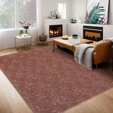 Garvee Large Rug 9X12 Solid Contemporary Area Rug Washable Rug Brick Red Rug Thin Living Room Rug Indoor Carpet Soft Low Pile Rug Reversible Bedroom Rug for Nursery Room, Brick Red - Red