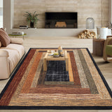 Garvee Washable Rug 8 x 10 Rug for Living Room Modern Bedroom Rug Indoor Geometric Contemporary Large Area Rug Soft Non Shedding Thin Stain Resistant Carpet for Dining Room Nursery Rug 8'x10' Red - Red