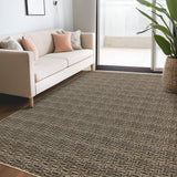 Garvee Washable Rug 10x13 Large Living Room Rug Modern Woven Printed Rug Non Slip Indoor Soft Bedroom Rug Low Pile Non-Shedding Braided Print Foldable Throw Rugs for Playroom Farmhouse Office Brown - Camel