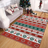 Garvee Christmas Area Rug 9x12 Farmhouse Non Slip Stain Resistant Soft Low Pile Red & Green Holiday Decor for Living Room Bedroom Kitchen - Red & Green