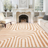 Garvee 8x10 Area Rugs Washable Non-Slip Low-Pile Soft Carpet for Living Room Bedroom Dining Room Orange - Orange