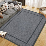 Garvee Indoor Area Rug Weather Resistant Easy to Clean Non Slip Stain Resistant Grey 8x10Ft - Gray