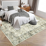Garvee 5x7 Area Rug Washable Non-Slip Living Room Indoor Stain Resistant Large Bedroom Rug Vintage Distressed Throw Floor Cover Traditional Accent Carpet for Dining Room Home Decor, Beige - Beige