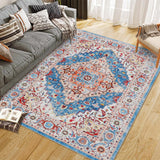 Garvee Persian Multicolor 5x7 Washable Vintage Area Rug – Traditional Woven Stain-Resistant Non-Slip Carpet for Living Room, Bedroom, or Office - Multicolor