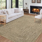 Garvee Beige Yellow 9x12 Washable Rug with Non Slip Backing Printed Braided Foldable Low Pile Rugs Solid Printed Weaving Throw Floor Cover Ultra-Thin Carpet for Living Room Bedroom - Beige Yellow