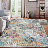 Garvee Purple/Grey 10x13 Area Rug Extra Large Rug Moroccan Trellis Machine Washable Rug for Living Room Vintage Medallion Distressed Accent Rug Stain Resistant Non-Slip Floor Cover Carpet Rug - Purple Multi