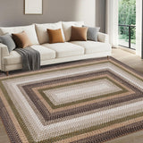 Garvee Printed Braided Pattern Rugs Washable 5x7 Area Rugs Non Slip Soft Non Shedding Low Pile Stain Resistant Carpet for Living Room Bedroom Nursery Dining Room - Moss Brown