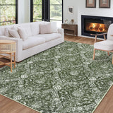 Garvee Area Rug - 8x10, Green Soft Distressed Design, Non-Shedding & Easy Care Area Rug, Ideal for High Traffic Areas in Living Room, Bedroom Home Office - Green