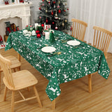 Garvee Green Tablecloth Christmas Table Cloths Spill Proof Anti-Wrinkle Polyester Xmas Table Cloth for Kitchen Parties Holiday Dinner Tabletop, Rectangle/Oblong, 52"x 70" - Green
