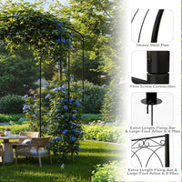 Garvee 8.8 FT Birdcage Garden Arch Metal Arbor Rust-Resistant Reinforced Steel Elegant Climbing Flower Support Patio Backyard Wedding