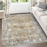 Garvee 5x7 Area Rugs for Living Room, Rug for Bedroom, Contemporary Machine Washable Rug, Large Stain Resistant Carpet for Dining Room Playroom Home Office, Pet & Kids Friendly(Brown) - Taupe
