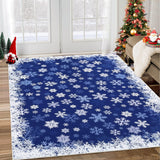 Garvee Christmas Area Rug 5x7 Rug for Living Room Rug Xmas Snowflake Modern Blue Rug Washable Rug Non Slip Carpet Holiday Decor Soft Stain Resistant Carpet for Bedroom Dining Room 5'x7' Blue - Snowflakes|Blue