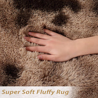 Garvee Fluffy & Sheepskin Brown & Khaki 5x8 Furry Shag Rug, Plush Non-Slip for Kids Nursery Dorm Bedroom Living Room