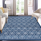 Garvee Area Rugs 8x10 Modern Floral Distressed Rug Machine Washable Area Rug Low Pile Non-Shedding Thin Floor Carpet Non-Slip Boho Rug for Living Room Bedroom Home Office Nursery Dining Room Blue - Blue