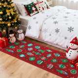 Garvee Christmas Room Decor Printed Area Rugs for Bedroom & Living Room, 2x6, Red - Soft Low Pile, Non Slip, Machine Washable Holiday Carpet - Red