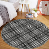 Garvee Modern Plaid Area Rug Washable Soft Non-Slip Low Pile Carpet for Living Room Bedroom Nursery Office, 0.23" Thick, Classic Farmhouse Tartan - Gray