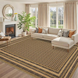 Garvee Bedroom Decorative Accessory Contemporary Low Pile Printed Area Rug for Living Room Modern Soft Thin Washable Non Slip Foldable Carpet 9x12ft - Brown