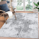 Garvee Area Rug 8x10 Large Living Room Bedroom Area Rug Machine Washable Boho Accent Rug Indoor Non Slip Throw Floor Cover Stain Resistant Paisley Rug Vintage Distressed Area Rug Nursery Rug, Grey - Gray