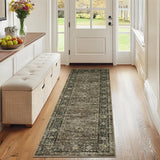 Garvee Traditional Home Decor Bordered Bedroom Area Rug Non Slip Camel Low Pile 2x6 Entrance Runner Rug - Camel
