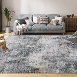 Garvee Washable Area Rug Modern Abstract Rug, Foldable Soft Indoor Carpet with Non-Slip Backing Low Pile, Non-Shedding Floor Mat for Living Room Bedroom Dining Room Office, 4x6 - Gray