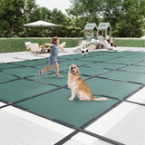 Garvee 20x38 Ft Rectangle Inground Pool Cover - Winter Safety Cover for Children & Pets, 500 lbs Capacity, High-Strength PP Material, Green - Green