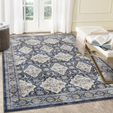 Garvee Persian Navy Blue 8x10 Vintage Farmhouse Area Rug, Soft, Non-Slip, Distressed, Low Pile, Stain Resistant Accent Rug for Living Room, Dining Room, Bedroom - Navy Blue