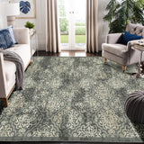 Garvee 8x10 Green Area Rug for Living Room/Bedroom - Non-Slip, Washable, Soft Polypropylene, Snowflake Print, Ethnic Style, Ideal for Kids' Rooms - Green