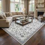 Garvee 9' x 12' Multicolor Vintage Persian Floral Area Rug, Washable Non-Slip Low-Pile Carpet for Living Room, Bedroom and Dining Room - Multicolor
