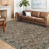 Garvee Washable Area Rugs 4x6 Rug for Living Room Entry Rug Vintage Rug Non Slip Carpet Indoor Mats for Entryway Luxurious Bedroom Decor Stain Resistant Thin Rug for Dining Room 4'x6' Distressed Red - Red