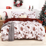 Garvee Christmas Duvet Cover King, Reversible Printed Comforter Cover Set Christmas Holiday Decorative Bedding, Soft Microfiber Red Duvet + 2 Pillow Shams (Christmas Theme, King) - Orange